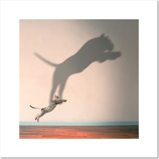 Jumping Cat Posters and Art